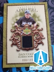 Dan Uggla 2007 UD Artifacts Apparel Card # MLB-DU 50/199
